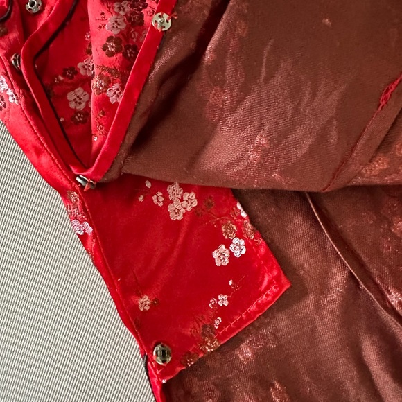 Traditional Mandarin top CATHAYA silk sz 32/sm red vintage beautiful condition - Picture 5 of 10